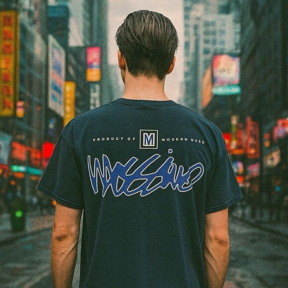 Vintage Mossimo T-Shirt L Black Graphic Tee Made in USA Y2K Streetwear Logo - Picture 1 of 11